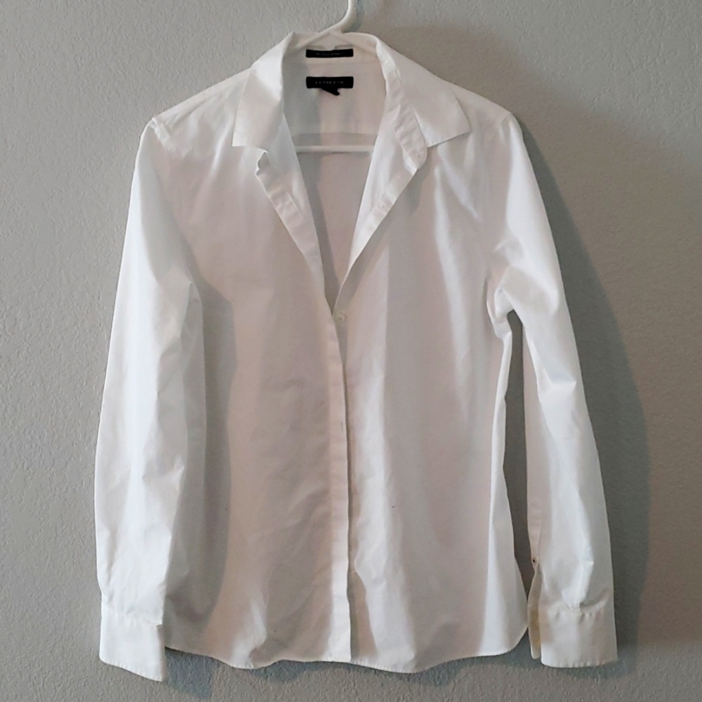 Lands' End White No Iron Blouse